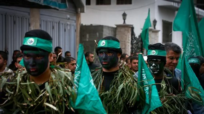 Hamas terrorists in Gaza parade