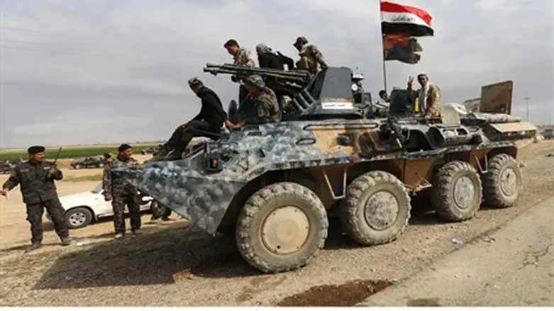 Iraqi army and Shia militia forces near Tikrit (file)
