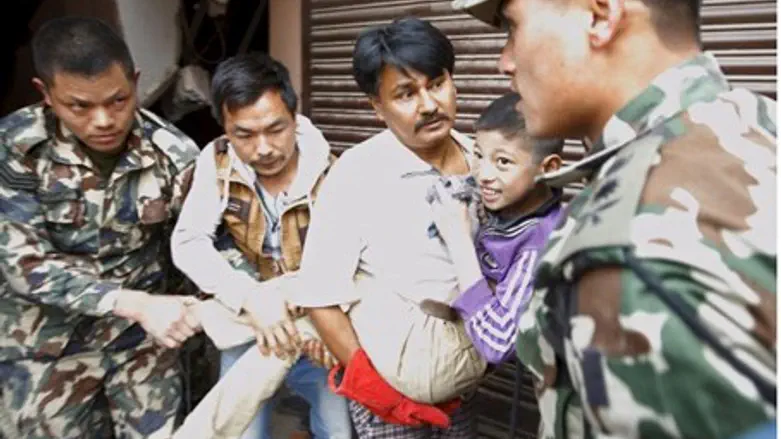 Boy rescued in Nepal.