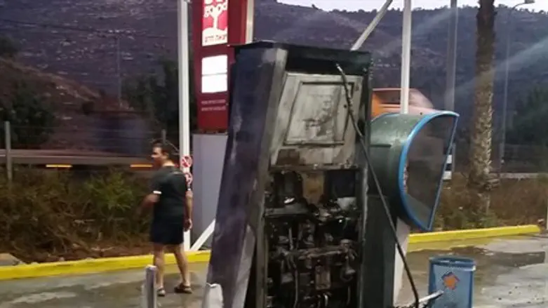 Gas station which was set on fire