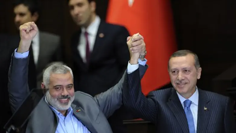 Turkey Recep Tayyip Erdogan, Hamas leader Ismail Haniyeh
