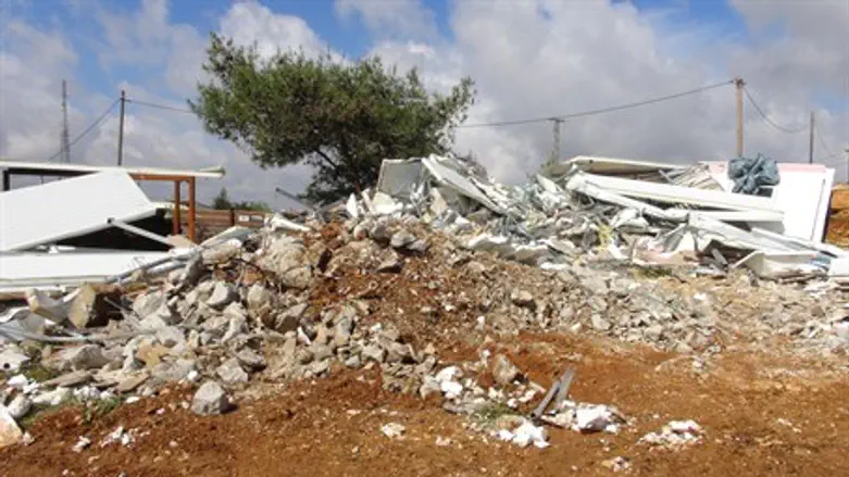 The house demolished in Beit El
