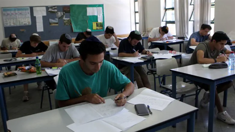 Students taking a matriculation exam (illustrative)