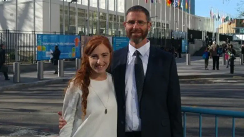 Natan Meir and daughter at UN