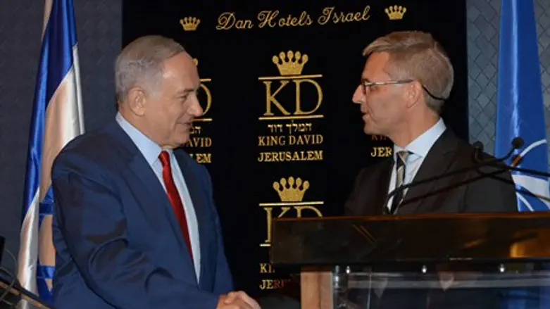 PM Netanyahu with Danish Ambassador to Israel Jesper Vahr