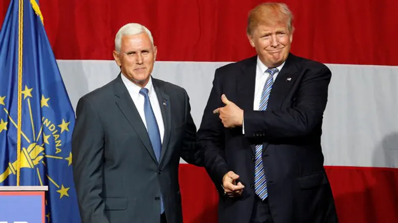 Donald Trump with Indiana Governor Mike Pence