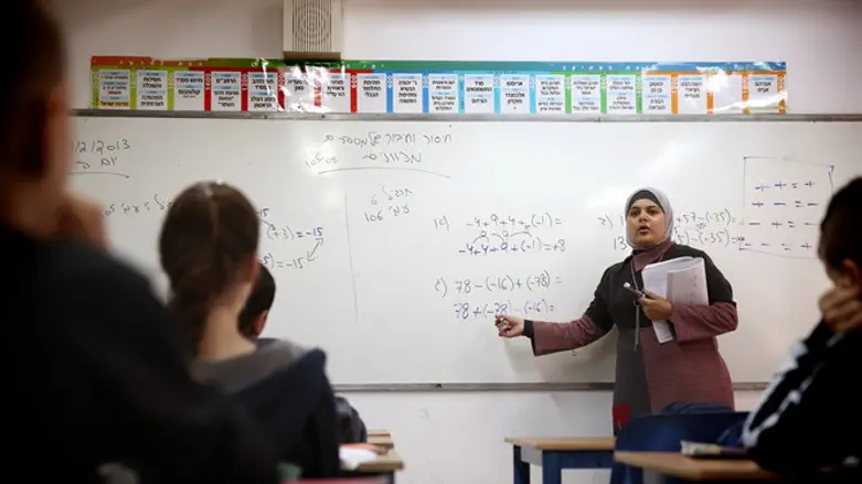 Nedaa Rabie, an Arab teacher at the Gvanim Junior Highschool in Kadima in 2013