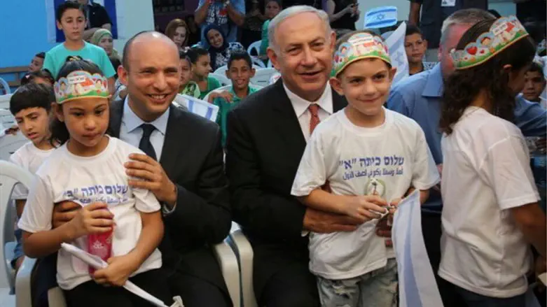 Netanyahu and Bennett in Tamra