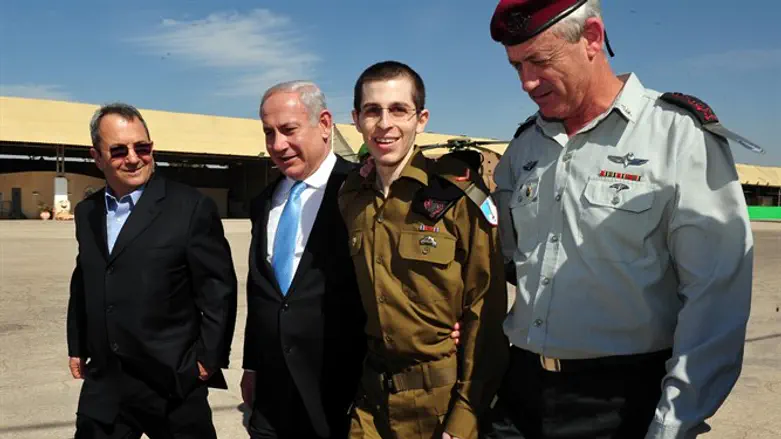 Gilad Shalit immediately after his release from Gaza