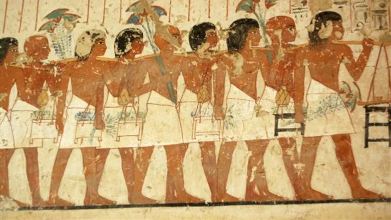 Ancient Egyptian tomb painting.