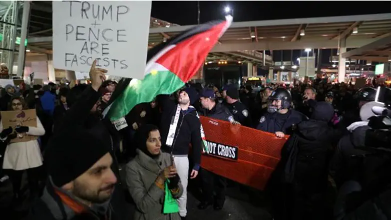 Protest at JFK airport against travel ban