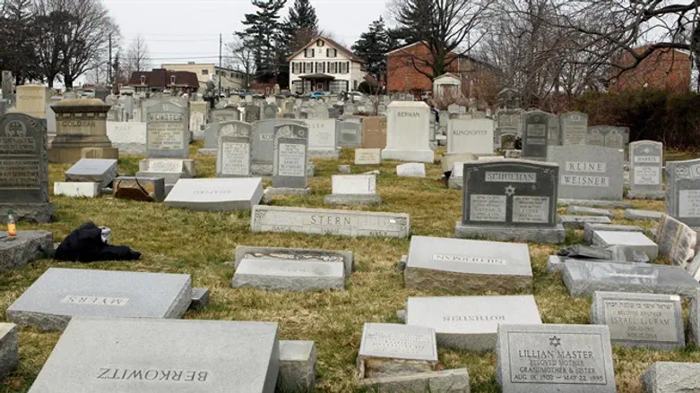 Vandalism in the Mount Carmel Cemetery in Philadelphia