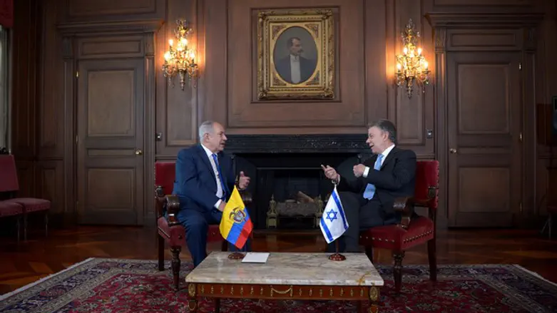 PM Binyamin Netanyahu and President Juan Manuel Santos