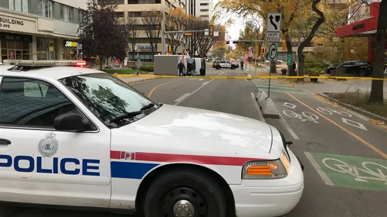 Edmonton Police at scene of attack
