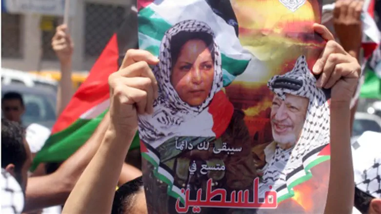 Poster of Dalal Mughrabi in Ramallah demonstration