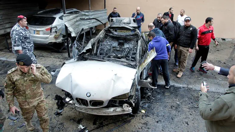 Exploded car in Sidon