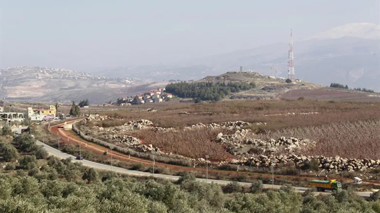View of Lebanese-Israeli border from Kfar Kila, southern Lebanon