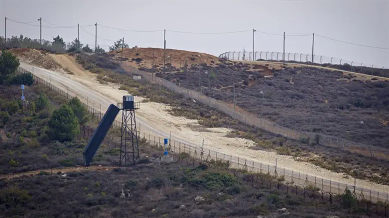 Patrol on Lebanon/Israeli border near Rosh haNikra, by UN Blue Line