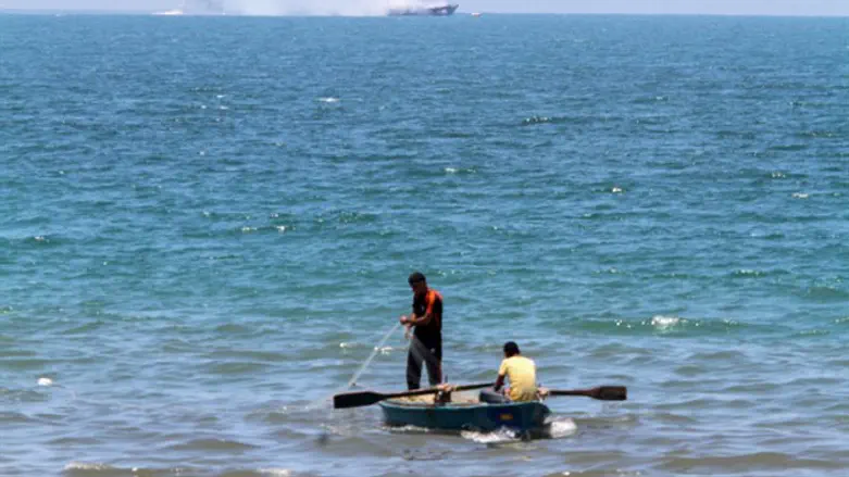 Fishing boat off Gaza coast (illustration)