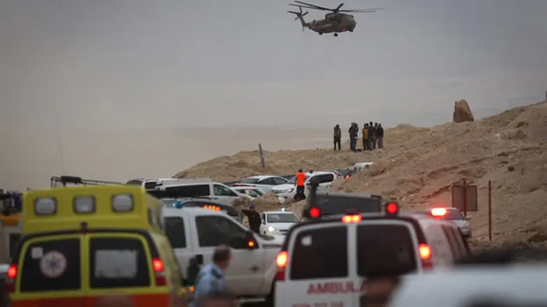 Scene of flood disaster near Dead Sea