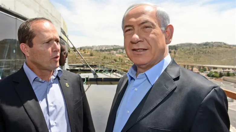 PM Binyamin Netanyahu and Jerusalem Mayor Nir Barkat