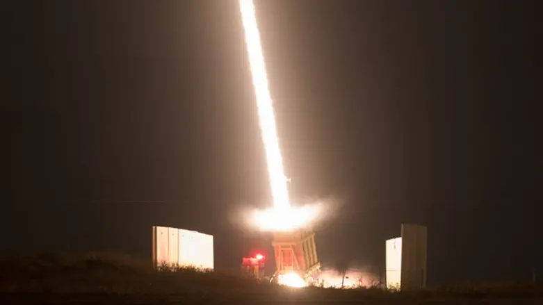 Iron Dome Missile Defense battery in Sderot intercepts missile