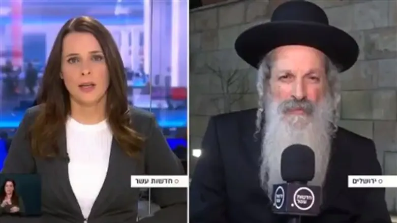 Rabbi Meirav talking to Channel 10