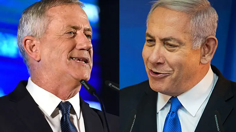 Benny Gantz (L) and PM Netanyahu (R)