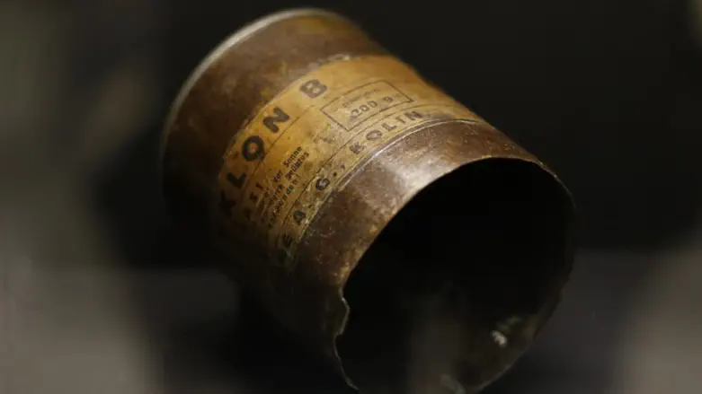 Empty Zyklon B canister at Mauthausen's museum