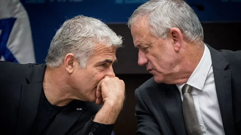 Blue and White leaders Yair Lapid and Benny Gantz