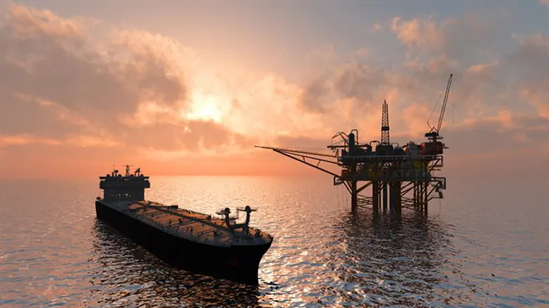 Oil tanker and rig