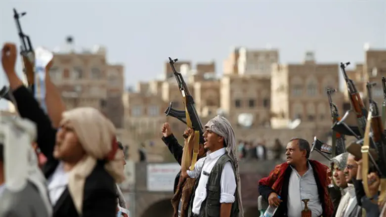 Houthi insurgents in Sanaa, Yemen