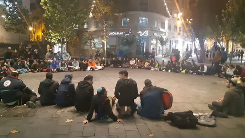 Singing at Zion Square
