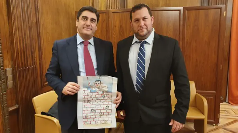 Dagan with the MP and the anti-Semitic proclamation