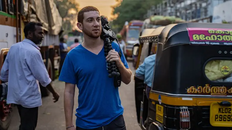 Drew "Binsky" Goldberg, seen here in Kerala, India, makes a living traveling.