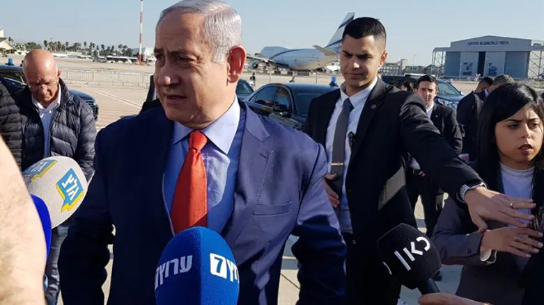 Netanyahu before departing
