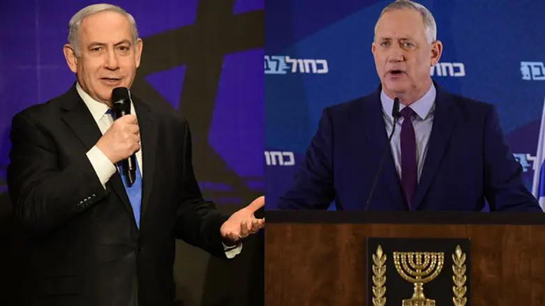 Benny Gantz (right) and Binyamin Netanyahu