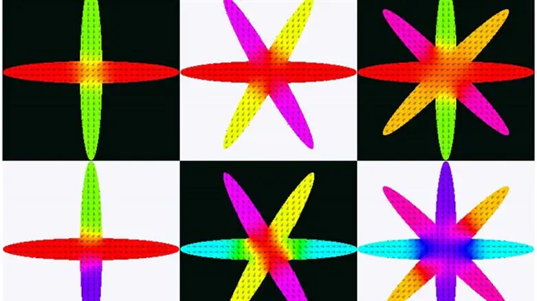 Examples of simulated magnetic states supported by the structures.