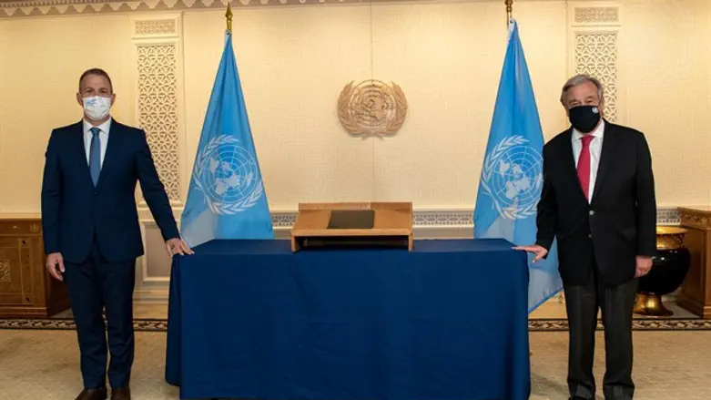 Ambassador Erdan with the UN Secretary-General