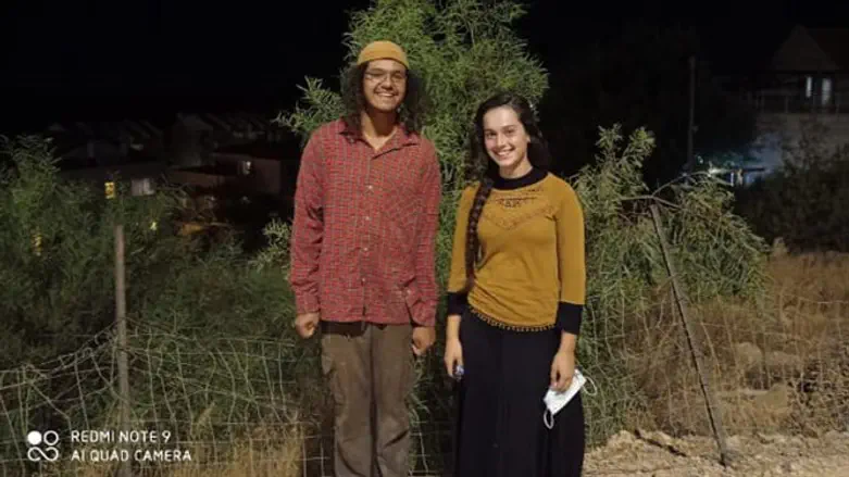 Ahuvya Sandak with his fiancee, Shalhevet Goldstein